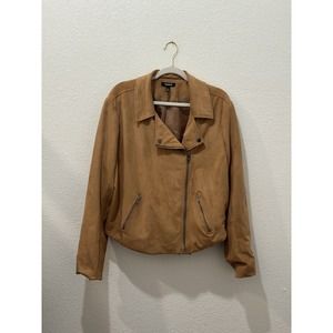 Torrid Faux Suede Leather Jacket Light Brown Women Size 3 Used In Good Condition